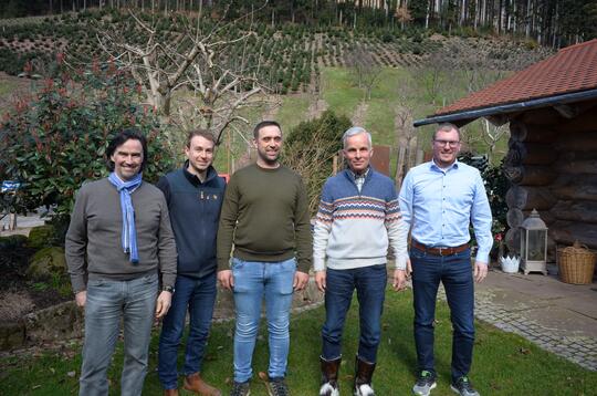 Der Vorstand v.l. Josef Gmeiner, Martin Gutzweiler, Sebastian Fertig (neuer 1. Vorsitzender), Manfred Graf (ausscheidender 1. Vorsitzender), Thorsten Weber